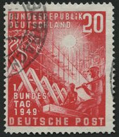 BUNDESREPUBLIK 112I O, 1949, 20 Pf. Bundestag Mit Abart Kleines I In Bundesrepublik, Leicht Nachgezähnt Sonst Pracht, Mi - Sonstige & Ohne Zuordnung