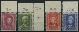 BUNDESREPUBLIK 117-20 **, 1949, Helfer Der Menschheit Vom Oberrand, Prachtsatz - Sonstige & Ohne Zuordnung