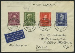 BUNDESREPUBLIK 117-20 BRIEF, 1949, Helfer Der Menschheit Auf FDC Nach New York, Pracht - Otros & Sin Clasificación