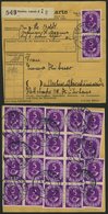 BUNDESREPUBLIK 125 BRIEF, 1953, 5 Pf. Posthorn, 22x Als Seltene Mehrfachfrankatur Auf Paketkarte Aus BREMEN-LESUM, Dabei - Otros & Sin Clasificación