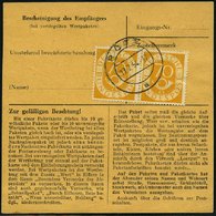 BUNDESREPUBLIK 136 Paar BRIEF, 1954, 70 Pf. Posthorn Im Waagerechten Paar Rückseitig Auf Paketkarte Aus RÖTZ, Vorderseit - Otros & Sin Clasificación