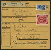 BUNDESREPUBLIK 137 BRIEF, 1954, 80 Pf. Posthorn, Einzelfrankatur Auf Paketkarte Aus FINSTERAU, Pracht - Otros & Sin Clasificación