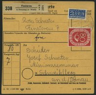 BUNDESREPUBLIK 137 BRIEF, 1954, 80 Pf. Posthorn, Einzelfrankatur Auf Paketkarte Aus FINSTERAU, Pracht - Other & Unclassified