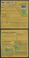 BUNDESREPUBLIK 138 BRIEF, 1954, 90 Pf. Posthorn, 3x Als Mehrfachfrankatur (davon 2x Rückseitig) Auf Paketkarte Aus MAUTH - Otros & Sin Clasificación