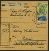 BUNDESREPUBLIK 138 BRIEF, 1953, 90 Pf. Posthorn, Einzelfrankatur Auf Paketkarte Aus JANDELSBRUNN, Pracht - Otros & Sin Clasificación