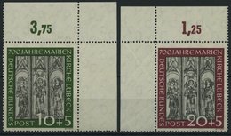 BUNDESREPUBLIK 139/40 **, 1951, Marienkirche, Je Aus Der Oberen Bogenecke, Pracht - Other & Unclassified