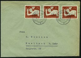 BUNDESREPUBLIK 232 BRIEF, 1956, 7 Pf. Jugend, 3x Auf Prachtbrief, Mi. 100.- - Other & Unclassified