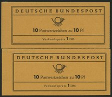 MARKENHEFTCHEN MH 6fbIV **, 1960, Markenheftchen Heuss Lumogen, Nachauflage, Mit Rahmendruck R1 Und R2, 2 Heftchen Prach - Other & Unclassified