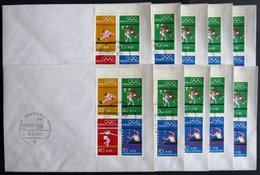 ENGROS H-Bl. 22 BRIEF, 1972, Heftchenblatt Olympische Spiele, 10x Mit Sonderstempel Auf Umschlag, Heftchenzähnung, Prach - Plaatfouten En Curiosa