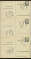 GANZSACHEN P 36 BRIEF, 1961, 8 Pf. Heuss Mit Postfachnummer Statt Postschließfachnummer, 3 Leer Gestempelte Karten Mit V - Colecciones