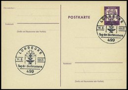 GANZSACHEN P 73 BRIEF, 1962, 8 Pf. Gutenberg, Postkarte In Grotesk-Schrift, Leer Gestempelt Mit Sonderstempel LÜBBECKE T - Colecciones