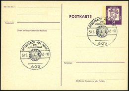 GANZSACHEN P 73 BRIEF, 1962, 8 Pf. Gutenberg, Postkarte In Grotesk-Schrift, Leer Gestempelt Mit Sonderstempel OFFENBACH - Colecciones