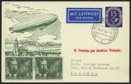 GANZSACHEN PP 4/2 BRIEF, 1952, Privatpostkarte 15 Pf. Posthorn, 40 Jahre Deutsche Luftpost, Mit 20 Pf. Zusatzfrankatur N - Sammlungen