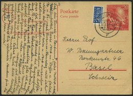 GANZSACHEN PSo 2 BRIEF, 1949, 20 Pf. Bundestag, Bedarfskarte In Die Schweiz, Pracht, Mi. 150.- - Colecciones