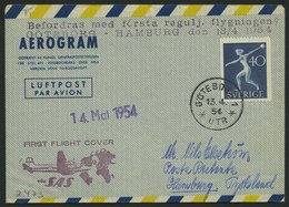 ERST-UND ERÖFFNUNGSFLÜGE 2473 BRIEF, 13.4.54, Göteborg-Hamburg, Schwedische Frankatur, Prachtbrief - Briefe U. Dokumente