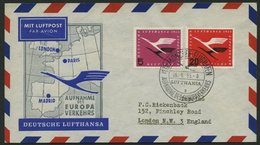 DEUTSCHE LUFTHANSA 27 BRIEF, 16.5.1955, München-London, Prachtbrief - Cartas & Documentos