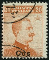 ÄGÄISCHE INSELN 11III O, 1916, 20 C. Braunorange, Ohne Wz., Aufdruck Cos, Pracht, Mi. 120.- - Egeo