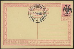 ALBANIEN P 1 BRIEF, 1913, 20 Pa. Rot Auf Rosa, Aufdruck Schwarz, Ungebraucht, Pracht, Mi. 1000.- - Albania
