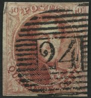 BELGIEN 5A O, 1849, 40 C. Rosa/karmin, Nummernstempel 24, Pracht, Mi. 450.- - Belgique