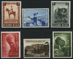 BELGIEN 989-91,992-94 *, 1954, Nationaldenkmal Und Denkmaleinweihung, Falzrest, 2 Prachtsätze - Bélgica