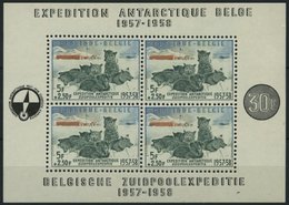BELGIEN Bl. 25 **, 1957, Block Südpolexpedition, Pracht, Mi. 150.- - Belgique