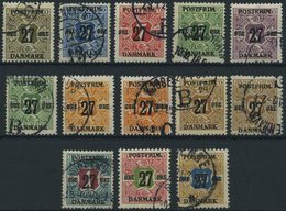 DÄNEMARK 84-96 O, 1918, 27 Ø Aufdruck, Prachtsatz (13 Werte), Mi. 250.- - Used Stamps