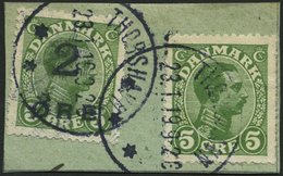 FÄRÖER 1 BrfStk, 1919, 2 ø Auf 5 ø Hellgrün Mit Dk-Nr. 67, Stempel THORSHAVN, Prachtbriefstück, Gepr. Osper, Mi. 450.- - Autres & Non Classés