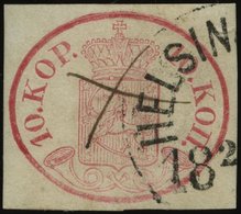 FINNLAND 2x O, 1856, 10 K. Karmin, K1 HELINGFORS Und Federkreuz, Pracht, Mi. 650.- - Autres & Non Classés