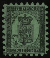 FINNLAND 6Ax O, 1872, 8 P. Schwarz Auf Gelbgrün, Fast Alle Zungen Vollständig, Pracht, Mi. 500.- - Autres & Non Classés