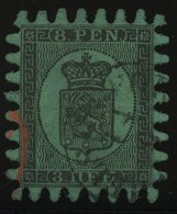 FINNLAND 6Cx O, 1867, 8 P. Schwarz Auf Grün, Praktisch Alle Zungen, Pracht - Altri & Non Classificati