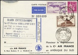 FRANKREICH 240,283,294 BRIEF, 16.12.35, Erstflug Air France MARSEILLE-PORTO PRAIA, Mit Unterbrechungsstempel 17.2.35 7º - Altri & Non Classificati