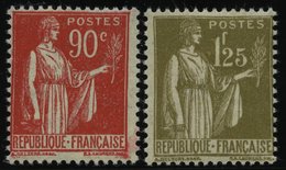 FRANKREICH 279,281 *, 1932, 90 C. Dunkelrot Und 1.25 Fr. Dunkeloliv, Falzrest, 2 Prachtwerte - Sonstige & Ohne Zuordnung