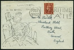 GROSSBRITANNIEN 223 BRIEF, 1949, 11/2 P. König Georg VI Auf Brief In Die Arktis Vom Englichen Kriegsschiff Vengeance, Pr - Used Stamps