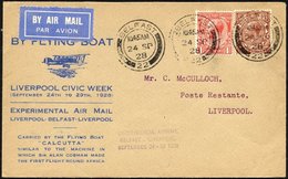 GROSSBRITANNIEN 24.-29.9.28, Experimental Flugpost LIVERPOOL-BELFAST-LIVERPOOL Mit Flugboot CALCUTTA, Gesteuert Von A. C - Usati