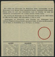 BRITISCHE MILITÄRPOST 1942, Schwarze Propaganda: Flugblatt Als Faltblatt Mit Genauem Verzeichnis Aller Bombardierten Str - Usati