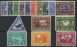 ISLAND 125-40 *, 1930, Allthing, Falzrest, Prachtsatz - Altri & Non Classificati