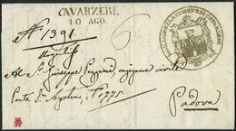 VORPHILA 1847, CAVARZERE, L2 Auf Dekorativem Brief Mit Inhalt Und Dienstsiegel Nach Padova, Pracht - 1. ...-1850 Prephilately