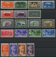 ITALIEN 318-24,333-44 *, 1929/30, Klosterabtei Monte Cassino, Nationalmiliz, Francesco Ferruchi, Falzrest, 3 Prachtsätze - Italie