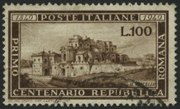 ITALIEN 773 O, 1949, 100 L. Republica Romana, Pracht, Mi. 130.- - Italien