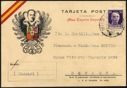MILITÄRPOST 307 BRIEF, 1937, Propaganda-Feldpostkarte Mit Nicht Notwendiger Gebühr Von 50 C. Hellviolett, Vorderseitig P - Italia