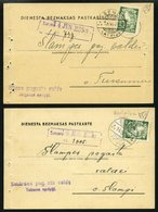 LETTLAND DP BRIEF, 1935, Portofreie Dienstpostkarten, Druckereivermerke: Riga Nr. 32a Und Riga Nr. 1223 (!), Frankiert M - Lettonia