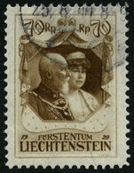 LIECHTENSTEIN 93 O, 1929, 70 Rp. Regierungsantritt, Feinst, Mi. 160,- - Other & Unclassified