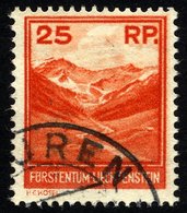 LIECHTENSTEIN 119 O, 1933, 25 Rp. Valünatal Und Naafkopf, Pracht, Mi. 100.- - Otros & Sin Clasificación