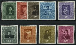 LIECHTENSTEIN 268-76 **, 1949, 1. Gemäldeserie, Prachtsatz, Mi. 90.- - Other & Unclassified