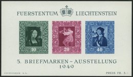 LIECHTENSTEIN Bl. 5 **, 1949, Block Briefmarken-Ausstellung, Pracht, Mi. 170.- - Sonstige & Ohne Zuordnung