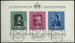 LIECHTENSTEIN Bl. 5 O, 1949, Block Briefmarken-Ausstellung, Ersttags-Sonderstempel, Pracht, Mi. (160.-) - Other & Unclassified