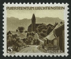 LIECHTENSTEIN 284II **, 1949, 4 Rp. Bendern Mit Abart 2 Farbpunkte Rechts Vom Kirchturm, Pracht, Mi. 190.- - Other & Unclassified