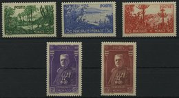 MONACO 138-42 *, 1937, Gartenanlagen Und Fürst Louis II, Falzrest, Prachtsatz - Other & Unclassified