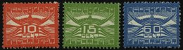 NIEDERLANDE 102-04 *, 1921, Flugpostmarken, Falzrest, Prachtsatz - Paesi Bassi