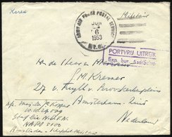 NIEDERLANDE 1953, US-Feldpoststempel ARMY AIR FORCE POSTAL SERVICE/A.P.O. Auf Feldpostbrief Aus Korea In Die Niederlande - Paesi Bassi